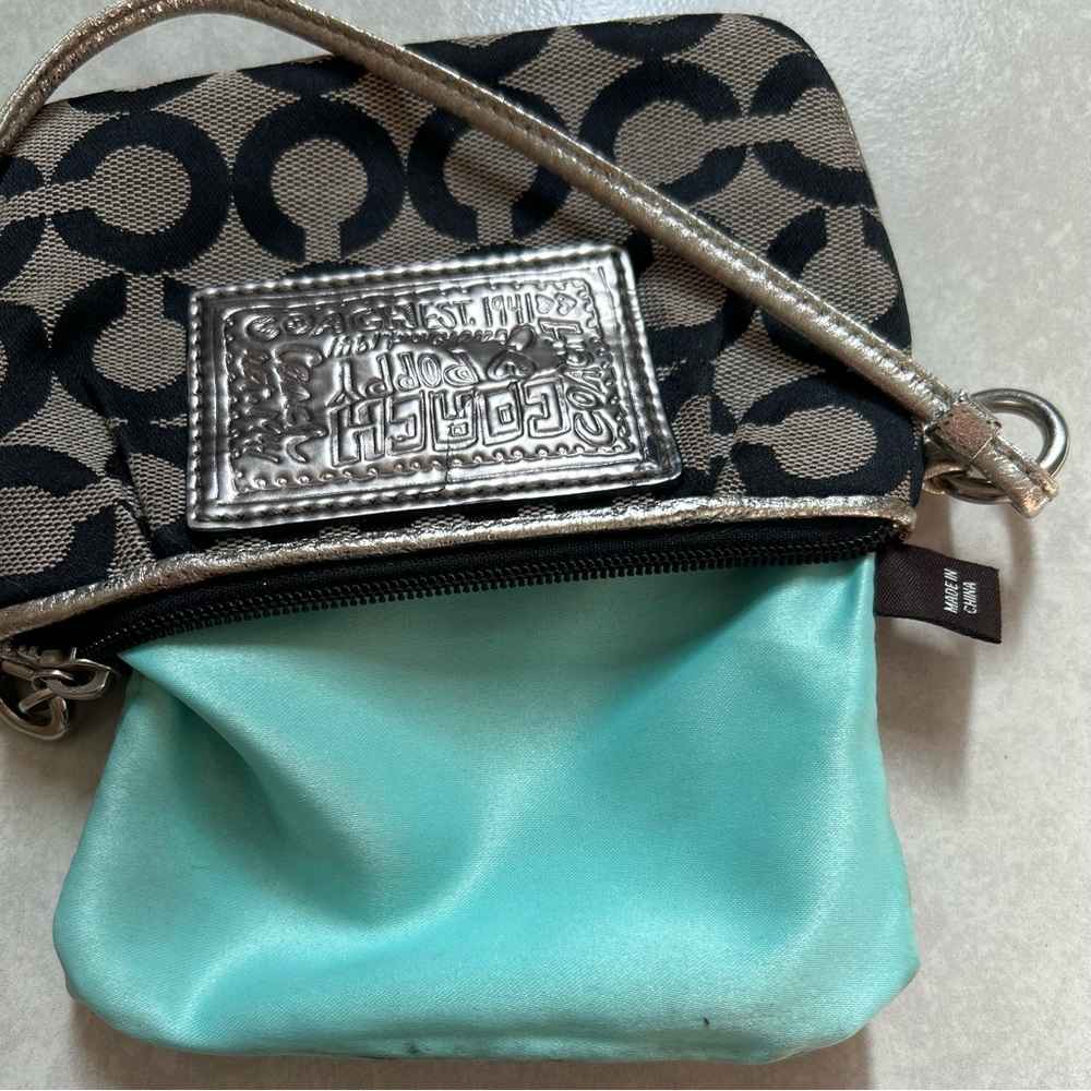 Coach Black and Silver Patterned Wristlet - Picture 8 of 8